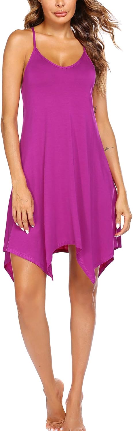 ADOME Women Nightgowns Sexy Chemise Lingerie Cami Slip Dress Modal Pajama Sleep Nighty at  Women’s Clothing store