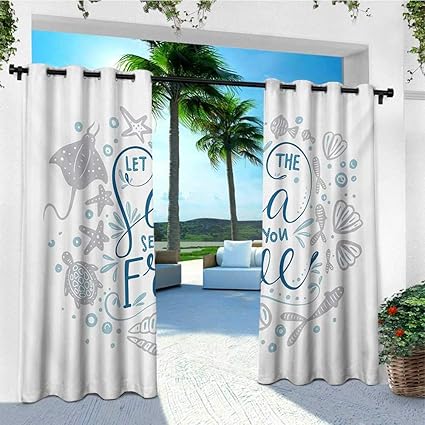 Amazon Com Nautical Outdoor Curtain Panels Set Of 2 Let The