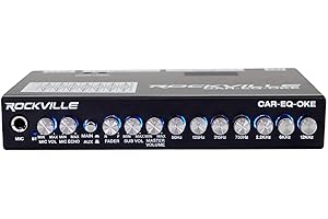 Rockville CAR-EQ-OKE Car Audio 7 Band Equalizer w Bluetooth + Mic Input Karaoke