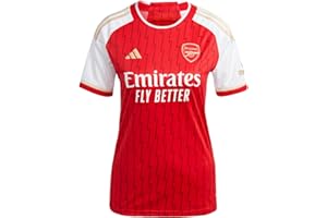 adidas Women's Soccer Arsenal 23/24 Home Jersey - Celebrate a Unique Anniversary with Lightning Bolts and Gold Details