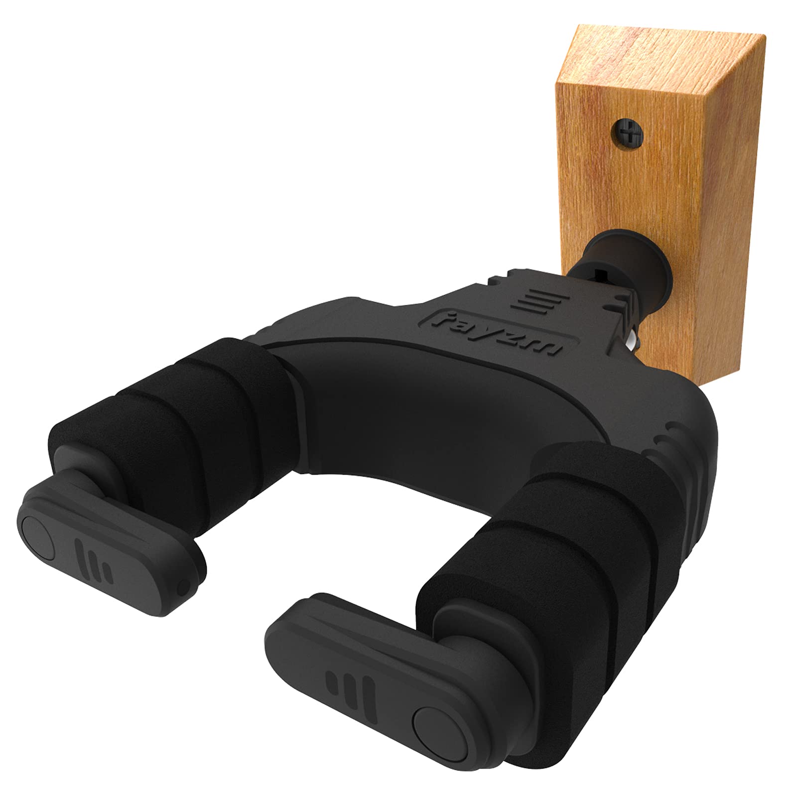 Rayzm Guitar Hanger,Gravity Auto-Lock Guitar Keeper for Flat Wall Mount,Sturdy Instrument Bracket Hook Holder for Classical/Acoustic/Electric Guitars,Mandolin& Banjo,Self-locking Guitar Hook,wood base
