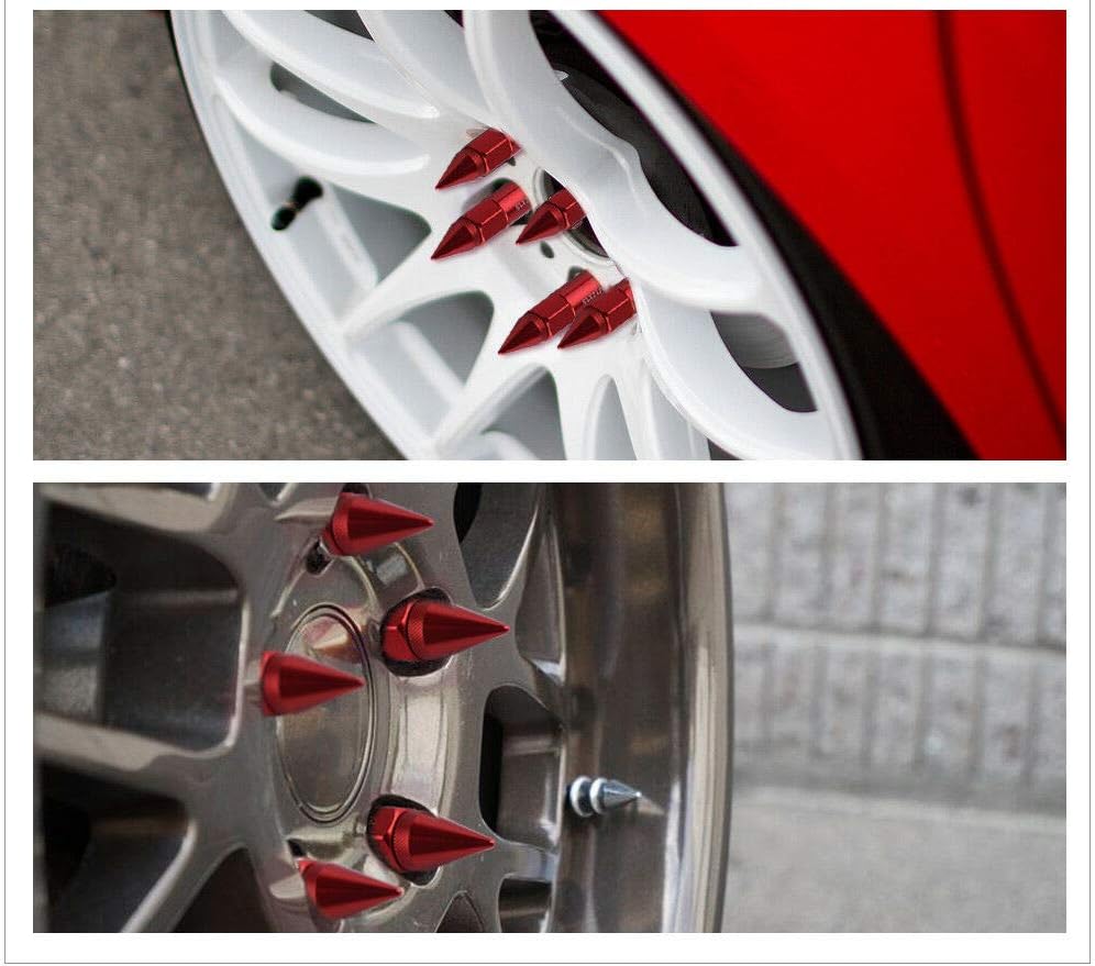 SHENGYAWAUTO 20 X Aluminum 12X1.5 Extended Spike Lug Nuts for Mazda Honda,Black: Industrial & Scientific