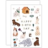 Gooji 5x7 Cute Dogs Birthday Card – Fun & Adorable Dog Lover Greeting Card for Women, Men, Mom, Dad, Husband, Wife, Daughter, Son, Best Friend, Granddaughter, Grandson – for Pet Lovers & Dog Owners