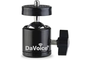 DaVoice 360 Degree Aluminum Alloy Body Rotating Swivel Mini Tripod Ball Head with 1/4" Screw Thread Base Mount for Lighter DSLR Camera Camcorder LED Light Bracket Hiking HTC Vive (Black)