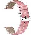 BINLUN Genuine Leather Watch Bands Women Men Quick Release Leather Watch Straps Replacement with 12 Colors Option (10mm, 12mm, 14mm, 15mm, 16mm, 17mm, 18mm, 19mm, 20mm, 21mm, 22mm, 23mm)