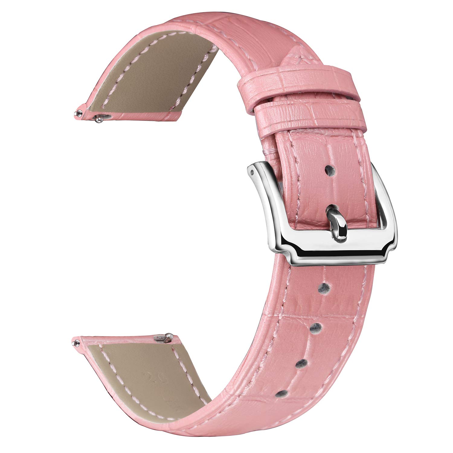BINLUN Leather Watch Strap Quick Release Replacement Crocodile Leather Watch Bands for Men Women (Pink, 23mm) — image 1