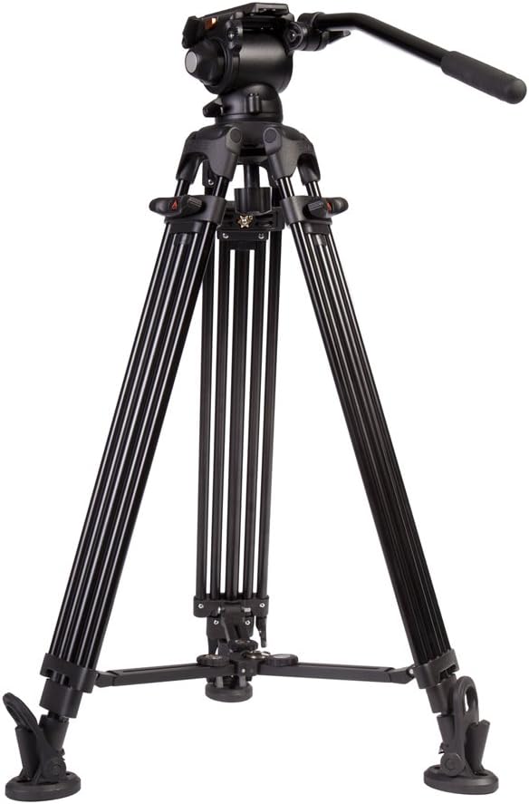 EImage 2 Stage Aluminum Video Tripod w/GH03 Fluid Pan/Tilt Video Head