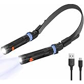 Meipall Rechargeable LED Neck Light, 2-in-1 Hands-Free Work Light with Detachable Magnetic Flashlights, 2 Light Modes, Flexible Neck Lamp for Car Repair, Mechanics, Grilling, Reading