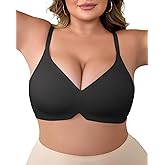 USEASY Strapless Push Up Bras for Women Large Bust Scalloped Wireless Everyday Bra Full Coverage Bandeau Bras