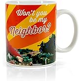 Mister Rogers Neighborhood Ceramic Coffee Mug | Won't You Be My Neighbor | Holds 15 Ounces