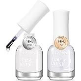 MIZHSE Base and Top Coat Nail Polish Quick Dry, Basic Nail Polish Non Gel | Air Dry Fast Protective High-Glossy Shiny Clear Long Lasting Nail Art Manicure at Home