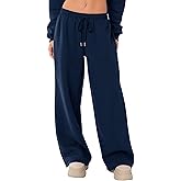 LOMON Women's Sweatpants Wide Leg Fleece Lined Sweat Pants Spring Winter Clothes 2026 Baggy Drawstring Joggers with Pockets