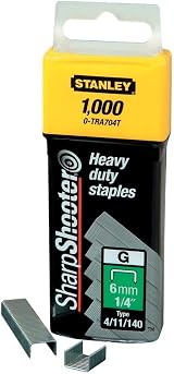 Stanley Type G Staples 6 mm Silver Set of 1000 Yellow STANLEY 1-TRA704T