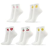 Kikiya Women's Cotton Cute Socks - Smiley Face Crazy Character Fun Design Novelty Animal - Ladies Girls Casual Socks Size 6-8