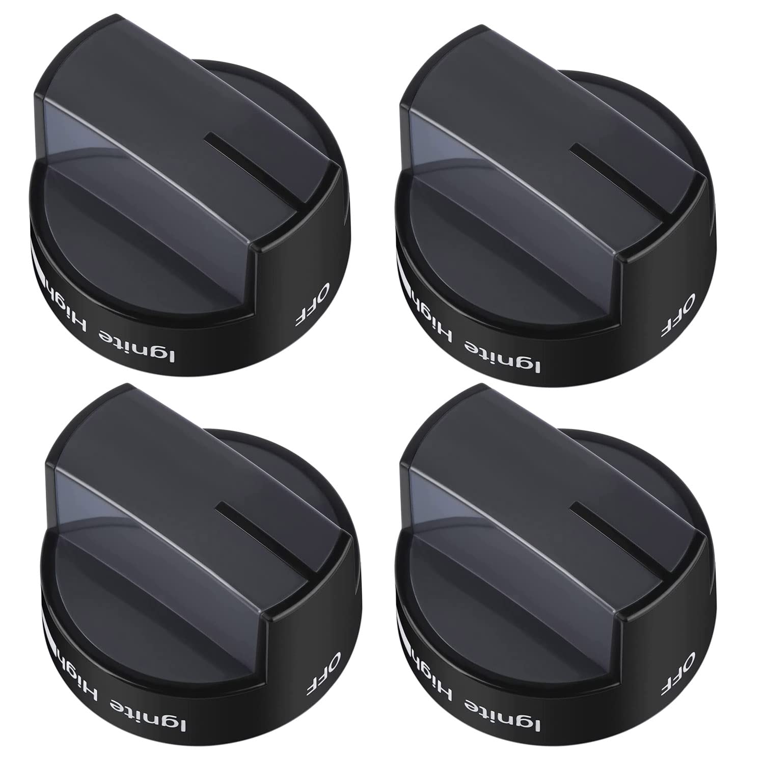 Photo 1 of W10339442 Whirlpool Stove Knobs Cooktop Surface Burner Control Knobs Black Compatible with Whirlpool Gas Range/Stove/Oven - Repalces: W10339442, WPW10339442VP, 2311008, AP6019877 (4 Pack)