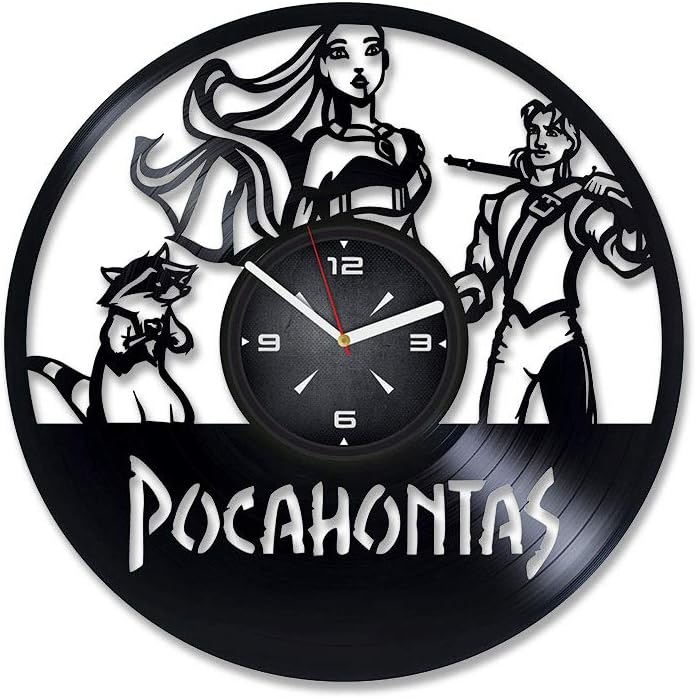 Pocahontas Vinyl Record Wall Clock. Decor for Bedroom, Living Room, Kids Room. Gift for Boys or Girls. Christmas, Birthday, Holiday, Housewarming Present.