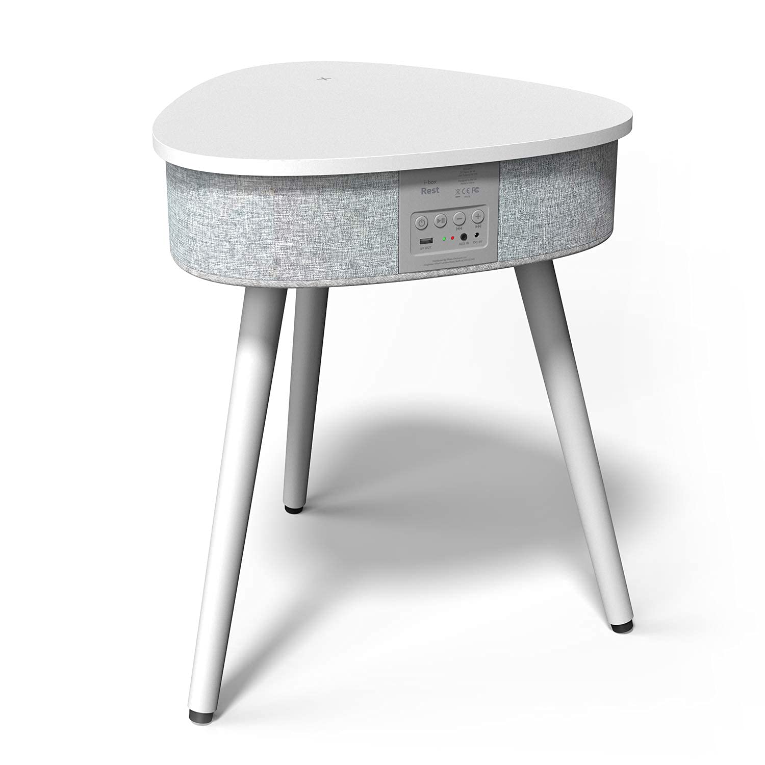 i-box Smart Home, Wireless Charging Table, Bluetooth Speaker, USB Charging Station, 20w Stereo Speakers, Subwoofer, Smart Coffee Table (White)