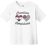Really Awesome Shirts Croatian American Flag Hearts Infant Toddler T-Shirt