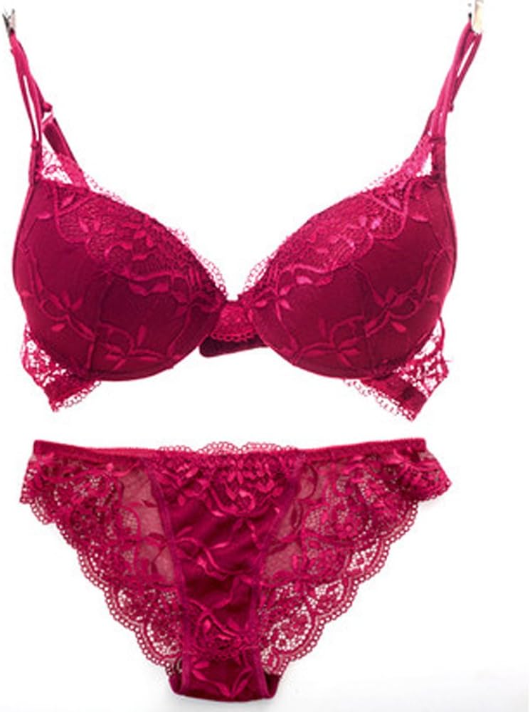 Women's Push Up Sexy Bras Set Transparent Lingerie Lace Underwear Set