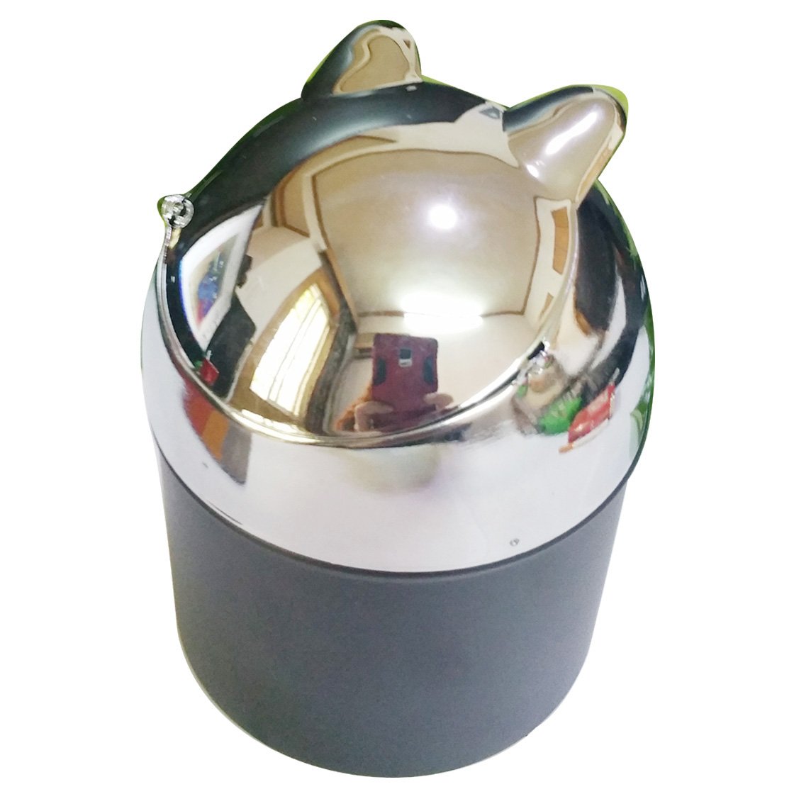 Coralpearl Smokeless Metal Steel Ashtrays for Cigarettes Cigars with Covered Stainless Push Down Flip Top Lid Portable Windproof Ash Tray Bucket for Home Tabletop,Patio,Sand,Car,Auto,Outdoor,Indoor