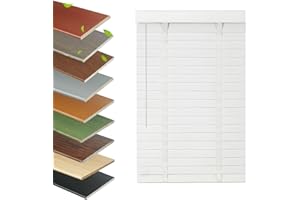 VinLeap Wood Blinds 2 Inch Cordless, Customizable Horizontal Wooden Blinds for Indoor Windows, Blackout Privacy, Venetian Bli