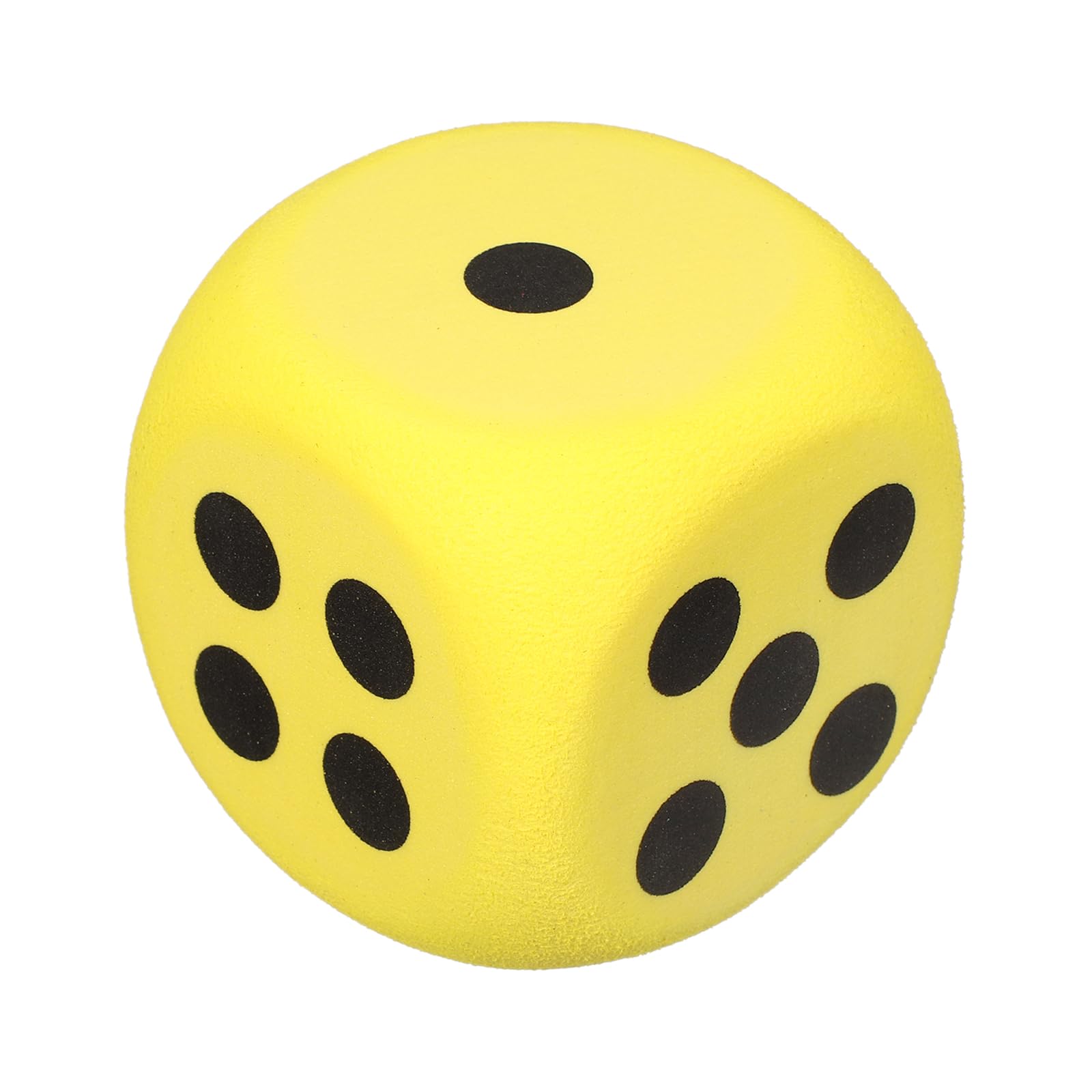 sourcing map Foam Dice, 8cm/3.15inch Eva 6-Sided Dice Stress Ball Squeezable Blocks for Board Games Relieve Stress Anxiety (Yellow)