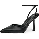Modatope Closed Toe Ankle Strap Heels Women Pumps Pointed Toe Heeled Sandals for Women Stiletto Wedding Dress Shoes