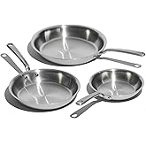 Made In Cookware - 3-Piece (Includes 8",10",12") Stainless Frying Pan Set - 5 Ply Stainless Clad - Professional Cookware - Crafted in Italy - Induction Compatible
