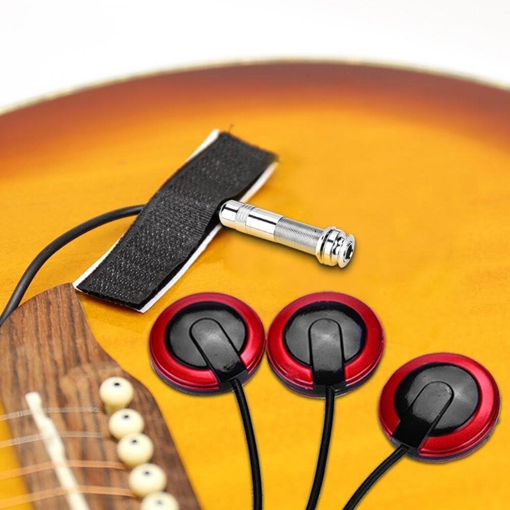 Selfadhesive Piezo Pickups Transducer Microphone with Endpin Jack for