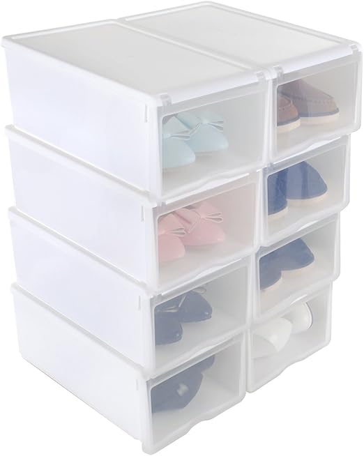 HST Shoe Box, Mall Ladies Men Stackable Plastic Shoe Storage Box