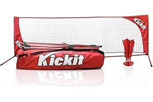 Kickit Sport-Pack | A Game Where Soccer Meets Badminton | Portable Easy Set-Up Net & KickIt Shuttlecock | Play Outdoors, Indoors or Backyard, Beach or Tailgate