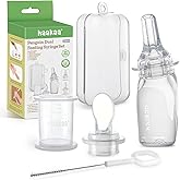 haakaa Penguin Dual Feeding Syringe Set-Baby Medicine Dispenser and Food Dispensing Spoon Feeder,Medical-Grade Silicone