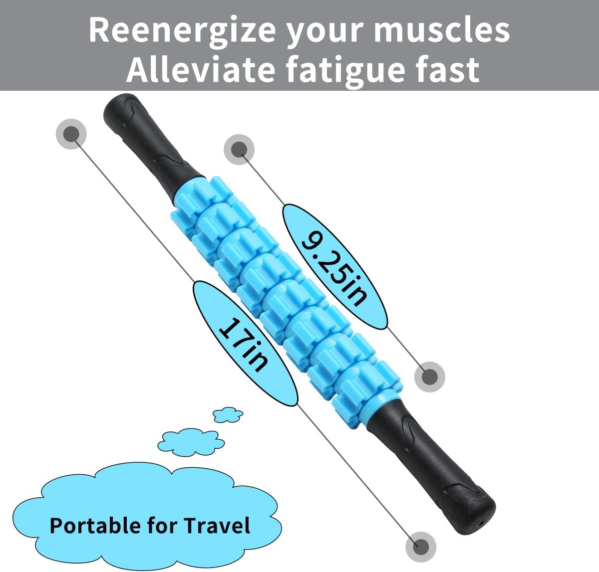 Muscle Roller Stick for Athletes, Massage Roller Stick for Exercise Runners and Dancers, Therapy Manual Massager Stick Tool for Relief Muscle Soreness, Triggle Points, Help Calf, Leg and Back Recovery: Health & Personal Care
