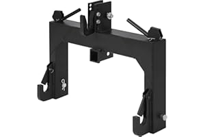LALFPET 3000lbs 3-Point Quick Hitch Adapter for Category 1 & 2 Tractors – 5-Level Adjustable Bolt – Dual Receivers – Fits Mos