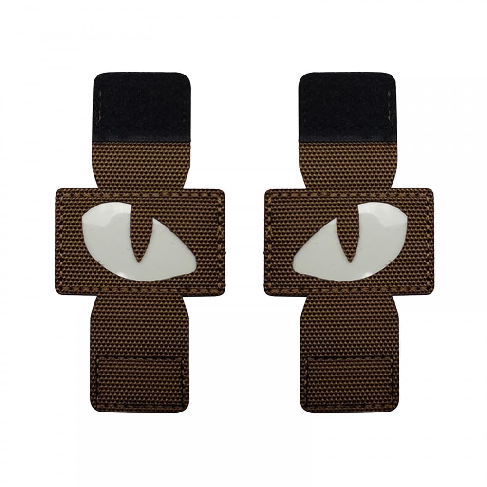 2pcs Military Tactical Patches,MOLLE Reflective Tiger Eyes Morale Patches for Clothing Backpack Armband