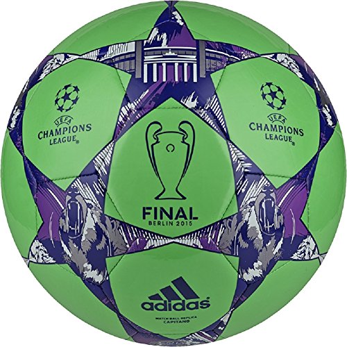 Adidas Performance Finale Berlin Capitano Soccer Ball, Flash Green/Night Flash Purple/Flash Pink, Size 5 (888168905340)