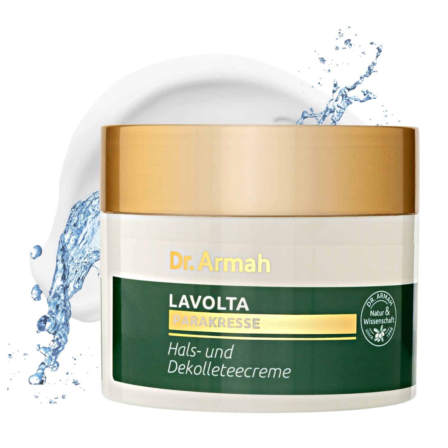LAVOLTA Natural Spilanthol Neck & Décolleté Cream 150ml - Firming Anti-aging Intensive Care with Hyaluronic acid, Vitamin E & Almond oil - vegan