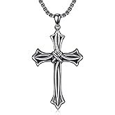 Swordgod Cross Necklace for Men Women 925 Sterling Silver Celtic/Crucifix/Nail/Fish Hook Cross Pendant with Stainless Steel Chain Faith Jewelry Gift for Father Son Brother Husband