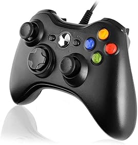 Diswoe Xbox 360 Mando de Gamepad, Controlador Mando USB de Xbox 360 con Vibración, Controlador de Gamepad para Xbox 360 Mando para PC Windows XP/7/8/10 