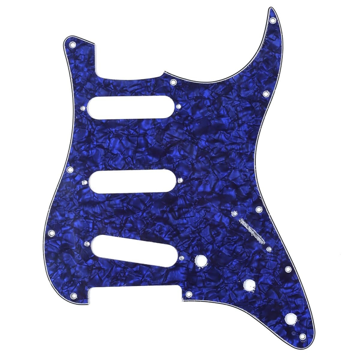 Musiclily 11 Hole SSS Strat Pickguard Scratch Plate for Fender USA/Mexican Standard Stratocaster Modern Style Electric Guitar, 4Ply Blue Pearl โ image 1