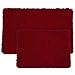 Bedford Home 2 Piece Memory Foam Shag Bath Mat Set - Absorbs Moisture, Dries Quickly, Non Slip Bathroom Rug, Water Absorbent Carpet, Machine Washable - Burgundy