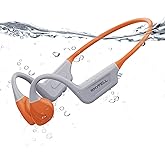 Rhyfell Bone Conduction Swimming Headphones, IP68 Waterproof Headphones with Built-in 32GB MP3 Player, Bluetooth 5.4 Open Ear Sport Headphones for Swimming, Running, Hiking, Walking