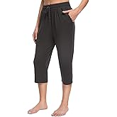 OLIKEME Women's Yoga Capri Pants Loose Drawstring High Waisted Sweatpants Lounge Running Gym Short With Pockets