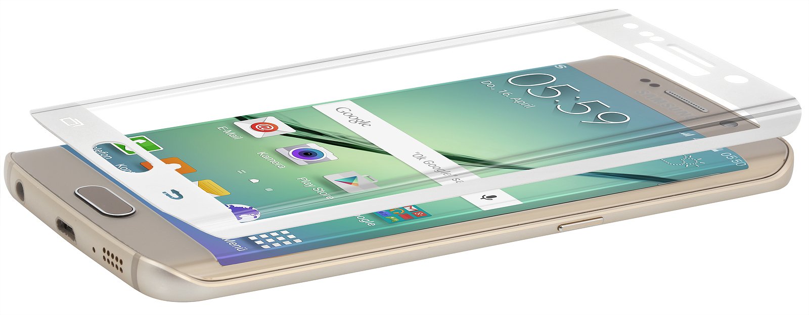 StilGut Protective Tempered Glass Screen Protector for Samsung Galaxy S6 edge, White