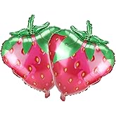 BinaryABC Strawberry Foil Balloons,Fruit Balloons for Wedding Birthday Celebration Party 2Pcs(28 Inch)