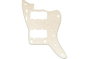 Musiclily Pro 13-Hole Guitar Pickguard for USA Vintage 60s Jazzmaster and SQ Classic Vibe, 4Ply Aged White Pearl