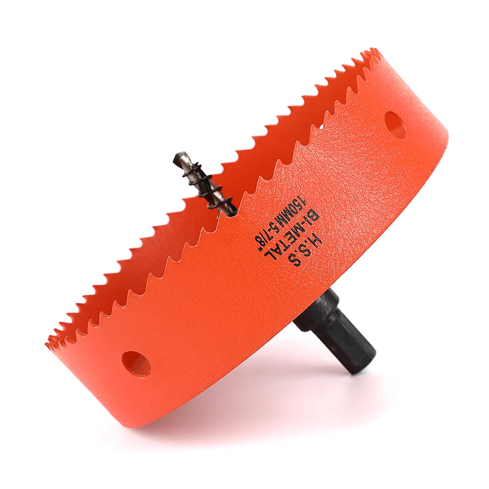 Dribotway 150mm 5-8/9'' Hole Saw, Bi-Metal, High Speed Steel, Wood & Metal, Classic