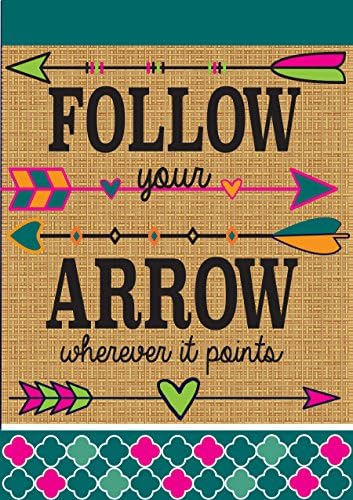 Magnolia Garden Follow Your Arrow Wherever it Points 42 x 29 Rectangular Burlap Double Applique Large House Flag
