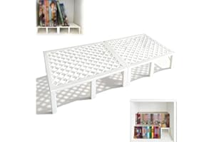 Agamino Shelf Riser Compatible with IKEA KALLAX Insert - 2 Pack Moroccan Style Book Risers for Manga, DVD, CD Display - Heavy