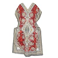 Women's Florence Caftan Beach Crepe Cover up Printed Maxi Dresses One Size